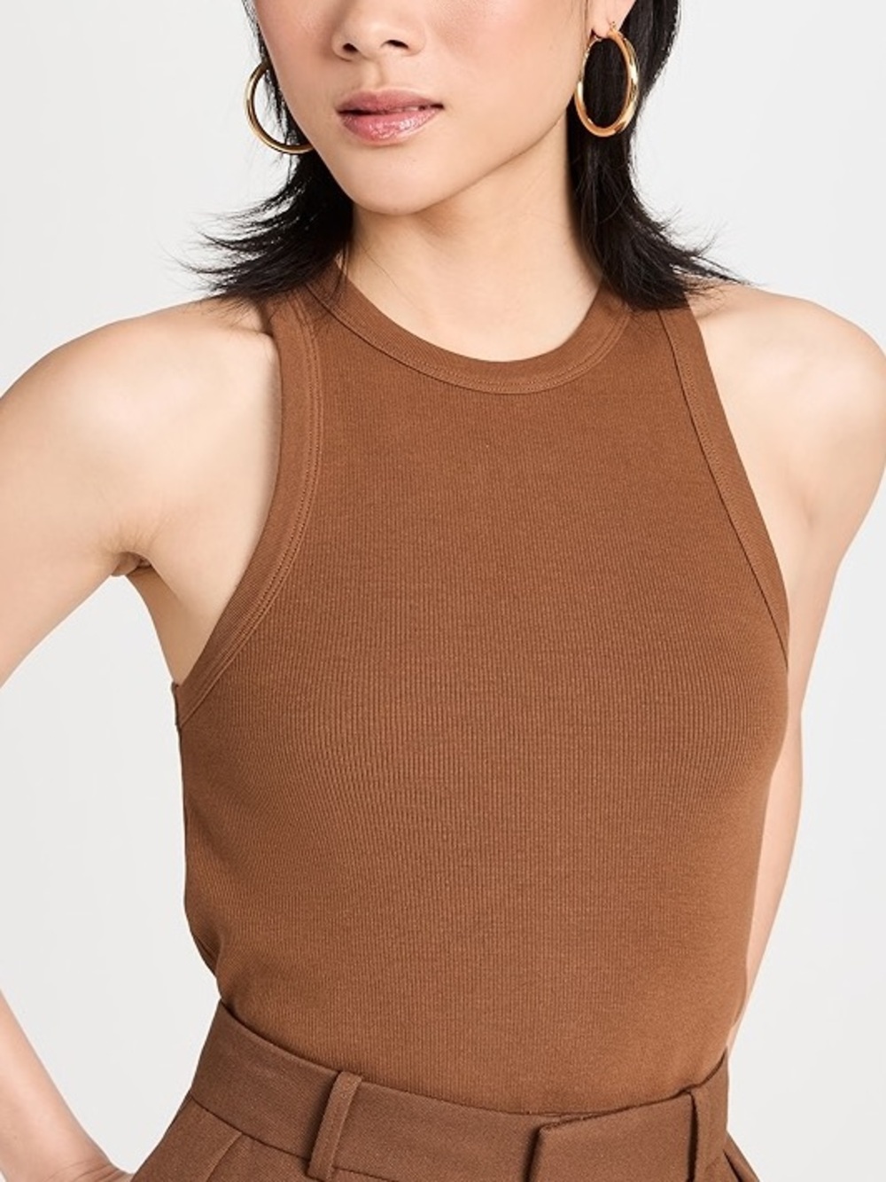 Eterne High Neck Ribbed Tank Top